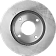 Front, Driver or Passenger Side Brake Disc, Plain Surface, Vented, 4 Lugs, 1.6L Engine, Pro-Line Series