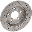 Rear, Driver or Passenger Side Brake Disc, Cross-Drilled and Slotted, Solid, 5 Lugs, Pro-Line Series