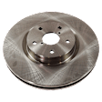Front, Driver or Passenger Side Brake Disc, Natural Finish, Plain Surface, Vented, 5 Lugs, 325.88 mm, 2.5L, 4Cyl, Pro-Line Series