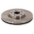 Front, Driver or Passenger Side Brake Disc, Natural Finish, Plain Surface, Vented, 5 Lugs, 325.88 mm, 2.5L, 4Cyl, Pro-Line Series