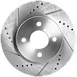 2005-2010 Chevrolet Cobalt - Front, Driver or Passenger Side Brake Disc, Natural Finish, Cross-drilled and Slotted, Vented, 4 Lugs, 256 mm, Pro-Line Series