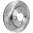 2005-2010 Chevrolet Cobalt - Front, Driver or Passenger Side Brake Disc, Natural Finish, Cross-drilled and Slotted, Vented, 4 Lugs, 256 mm, Pro-Line Series