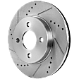 2005-2010 Chevrolet Cobalt - Front, Driver or Passenger Side Brake Disc, Natural Finish, Cross-drilled and Slotted, Vented, 4 Lugs, 256 mm, Pro-Line Series