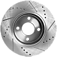2005-2010 Chevrolet Cobalt - Front, Driver or Passenger Side Brake Disc, Natural Finish, Cross-drilled and Slotted, Vented, 4 Lugs, 256 mm, Pro-Line Series