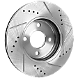 2005-2010 Chevrolet Cobalt - Front, Driver or Passenger Side Brake Disc, Natural Finish, Cross-drilled and Slotted, Vented, 4 Lugs, 256 mm, Pro-Line Series