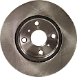 Front, Driver or Passenger Side Brake Disc, Natural Finish, Plain Surface, Vented, 4 Lugs, 255.02 mm, 1.3L, 4Cyl, Pro-Line Series