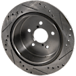 Rear, Driver or Passenger Side Brake Disc, Natural Finish, Cross-drilled and Slotted, Solid, 5 Lugs, 273.81 mm, Pro-Line Series