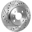 Front, Driver or Passenger Side Brake Disc, Natural Finish, Cross-drilled and Slotted, Vented, 4 Lugs, 255.02 mm, 1.5L, 4Cyl, Pro-Line Series