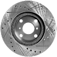 Front, Driver or Passenger Side Brake Disc, Natural Finish, Cross-drilled and Slotted, Vented, 4 Lugs, 255.02 mm, 1.5L, 4Cyl, Pro-Line Series