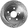Rear, Driver or Passenger Side Brake Disc, Cross-drilled and Slotted, Solid, 5 Lugs, 278.89 mm, Pro-Line Series