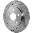 Rear, Driver or Passenger Side Brake Disc, Cross-drilled and Slotted, Solid, 5 Lugs, 278.89 mm, Pro-Line Series
