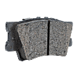 Rear Brake Pad Set, 2-Wheel Set, Pro-Line Series, Organic, Hardware Includes (4) Pieces Pad Locating Clip, (4) Pieces Pad Spreader Spring, (4) Pieces Wear Sensor