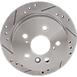 Rear, Driver or Passenger Side Brake Disc, Cross-Drilled and Slotted, Solid, 5 Lugs, Pro-Line Series