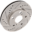 Front, Driver or Passenger Side Brake Disc, Natural Finish, Cross-drilled and Slotted, Vented, 5 Lugs, 255.02 mm, 2.2L, 4Cyl, Pro-Line Series