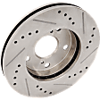 Front, Driver or Passenger Side Brake Disc, Natural Finish, Cross-drilled and Slotted, Vented, 5 Lugs, 255.02 mm, 2.2L, 4Cyl, Pro-Line Series