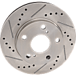 Front, Driver or Passenger Side Brake Disc, Natural Finish, Cross-drilled and Slotted, Vented, 5 Lugs, 255.02 mm, 2.2L, 4Cyl, Pro-Line Series