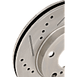 Front, Driver or Passenger Side Brake Disc, Natural Finish, Cross-drilled and Slotted, Vented, 5 Lugs, 255.02 mm, 2.2L, 4Cyl, Pro-Line Series