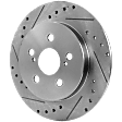 2017 Toyota Corolla - Rear, Driver or Passenger Side Brake Disc, Natural Finish, Cross-drilled and Slotted, Solid, 5 Lugs, 259.08 mm, With Rear Disc Brake, 1.8L 4Cyl, Pro-Line Series