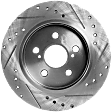 2017 Toyota Corolla - Rear, Driver or Passenger Side Brake Disc, Natural Finish, Cross-drilled and Slotted, Solid, 5 Lugs, 259.08 mm, With Rear Disc Brake, 1.8L 4Cyl, Pro-Line Series