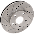 1997 Lexus ES300 - Front, Driver or Passenger Side Brake Disc, Natural Finish, Cross-drilled and Slotted, Vented, 5 Lugs, 275 mm, 3.0L 6Cyl, Pro-Line Series