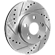 2015 Toyota Prius - Front, Driver or Passenger Side Brake Disc, Cross-drilled and Slotted, Vented, 5 Lugs, 255.02 mm, 1.8L 4Cyl, Pro-Line Series