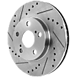 2015 Toyota Prius - Front, Driver or Passenger Side Brake Disc, Cross-drilled and Slotted, Vented, 5 Lugs, 255.02 mm, 1.8L 4Cyl, Pro-Line Series
