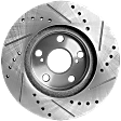 2015 Toyota Prius - Front, Driver or Passenger Side Brake Disc, Cross-drilled and Slotted, Vented, 5 Lugs, 255.02 mm, 1.8L 4Cyl, Pro-Line Series