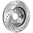 2015 Toyota Prius - Front, Driver or Passenger Side Brake Disc, Cross-drilled and Slotted, Vented, 5 Lugs, 255.02 mm, 1.8L 4Cyl, Pro-Line Series