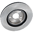 Front, Driver or Passenger Side Brake Disc, Plain Surface, Vented, 5 Lugs, 11.65 in. Disc Diameter, 296Mm Front Disc, Pro-Line Series