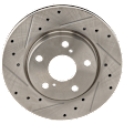 2007 Toyota RAV4 - Front, Driver or Passenger Side Brake Disc, Natural Finish, Cross-drilled and Slotted, Vented, 5 Lugs, 275.08 mm, without 3rd Row Seat, 2.4L 4Cyl, Pro-Line Series