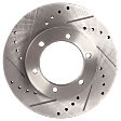 1987 Toyota Pickup - Front, Driver or Passenger Side Brake Disc, Natural Finish, Cross-drilled and Slotted, Vented, 6 Lugs, 289.05 mm, 4WD, 2.4L 4Cyl, Pro-Line Series