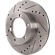 1987 Toyota Pickup - Front, Driver or Passenger Side Brake Disc, Natural Finish, Cross-drilled and Slotted, Vented, 6 Lugs, 289.05 mm, 4WD, 2.4L 4Cyl, Pro-Line Series