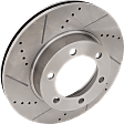 Front, Driver or Passenger Side Brake Disc, Cross-drilled and Slotted, Vented, 6 Lugs, 318.77 mm, Pro-Line Series