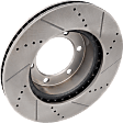Front, Driver or Passenger Side Brake Disc, Cross-drilled and Slotted, Vented, 6 Lugs, 318.77 mm, Pro-Line Series
