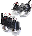 1998-2001 Acura Integra - Driver and Passenger Side Headlights, with Bulbs, Halogen, Projector, Clear Lens, Chrome Interior