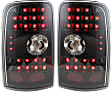 Driver and Passenger Side Tail Light, with Bulbs, LED, Clear Lens, Black Interior