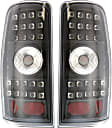 Driver and Passenger Side Tail Light, with Bulbs, LED, Clear Lens, Black Interior
