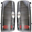 Driver and Passenger Side Tail Light, with Bulbs, LED, Clear Lens, Black Interior