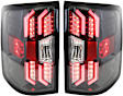 Driver and Passenger Side Tail Lights, with Bulbs, LED, Clear Lens, Black Interior