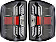 Driver and Passenger Side Tail Lights, with Bulbs, LED, Clear Lens, Black Interior
