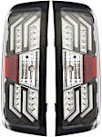 Driver and Passenger Side Tail Lights, with Bulbs, LED, Clear Lens, Black Interior