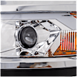Driver and Passenger Side Headlights, with Bulbs, Halogen, Projector Clear Lens, Chrome Interior