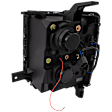 Driver and Passenger Side Headlights, with Bulbs, Halogen, Projector with LED accent ring, Clear Lens, Black Interior