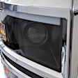 Driver and Passenger Side Headlights, with Bulbs, Halogen, Projector with LED accent ring, Clear Lens, Black Interior