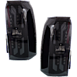 Driver And Passenger Side Tail Light, with Bulbs, LED, Smoked Lens, Black Interior