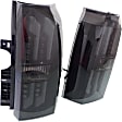 Driver And Passenger Side Tail Light, with Bulbs, LED, Smoked Lens, Black Interior