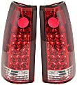 Driver and Passenger Side Tail Light, with Bulb, LED, Clear and Red Lens