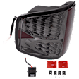 Driver and Passenger Side Tail Light, with Bulbs, LED, Smoked Lens, Chrome Interior