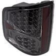 Driver and Passenger Side Tail Light, with Bulbs, LED, Smoked Lens, Chrome Interior