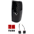 Driver and Passenger Side Tail Light, with Bulbs, LED, Smoked Lens, Black Interior, Except Hybrid